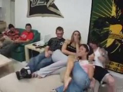 Sluts at party blow the tattooed dude